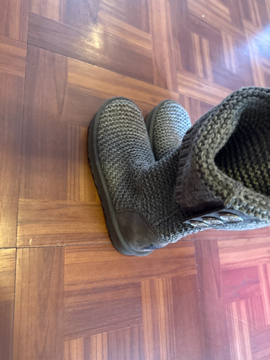 UGG Gray Knit Boots Size 5