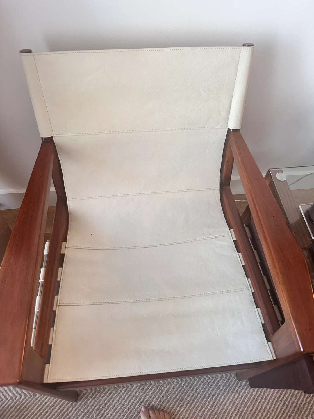 Leather & Wood Sling Chair