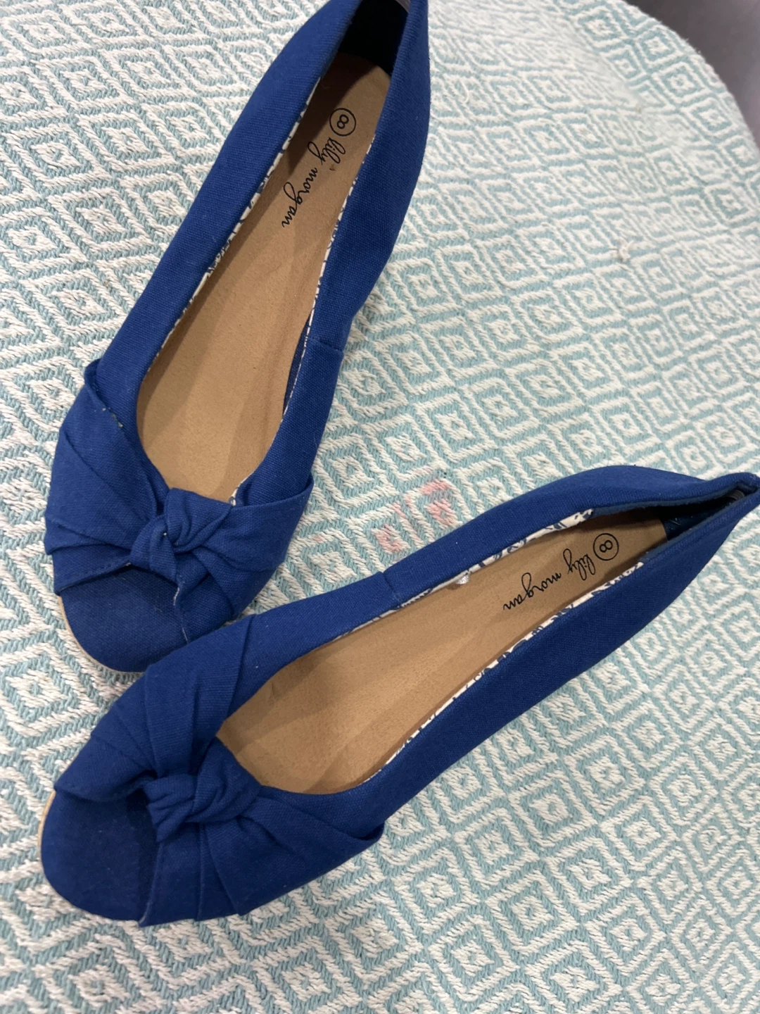 Lilly Morgan Blue Wedge Shoes - Size 8 - photo 2