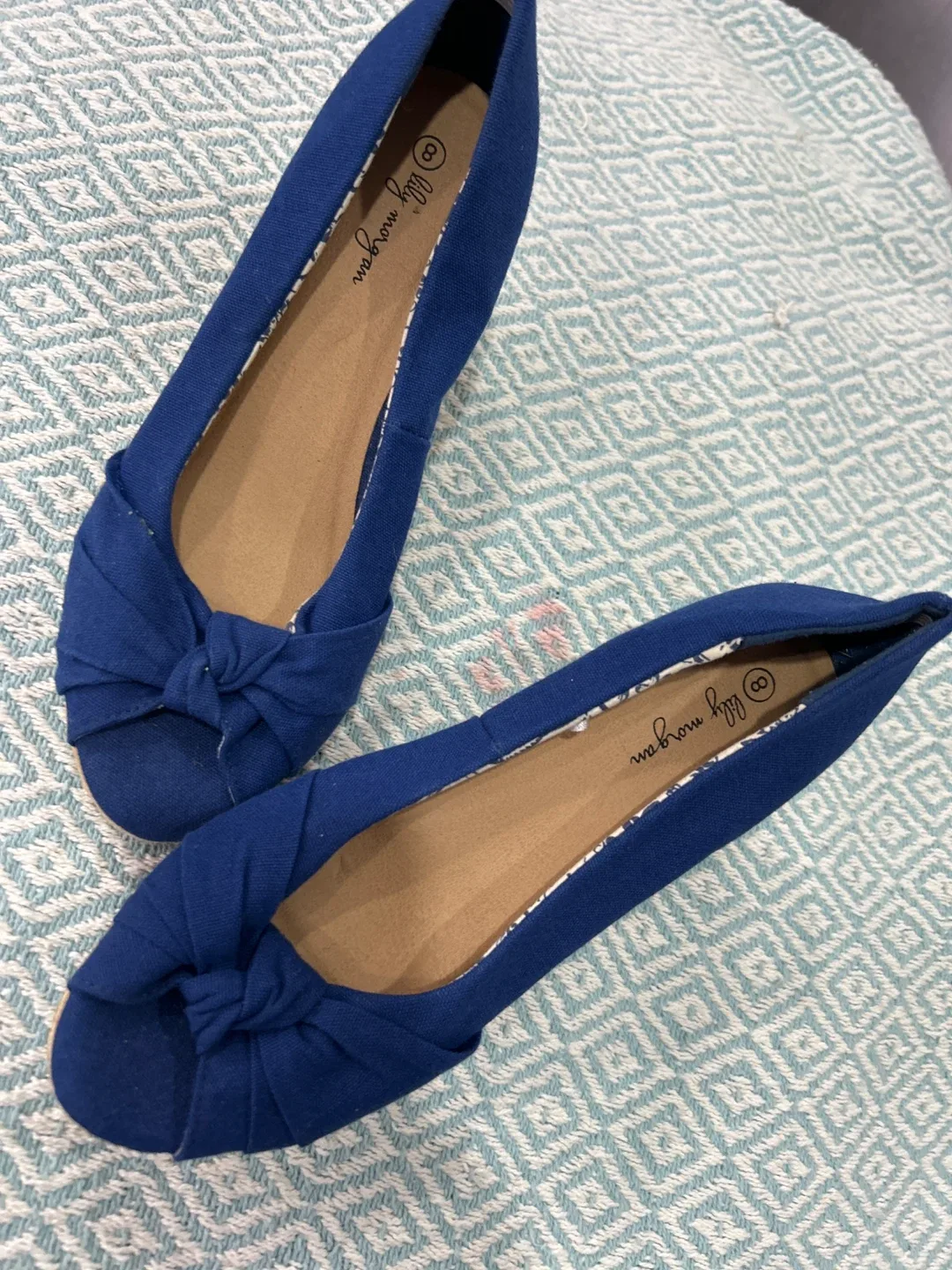 Lilly Morgan Blue Wedge Shoes - Size 8 image indicator(2)