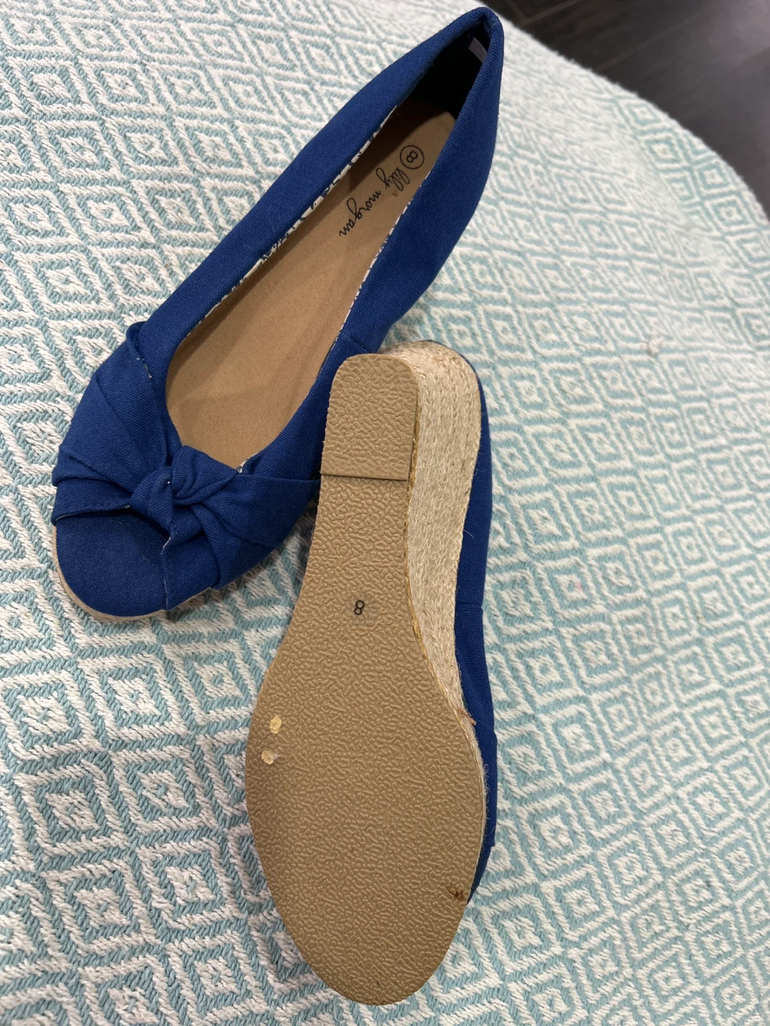 Lilly Morgan Blue Wedge Shoes - Size 8 - photo 3
