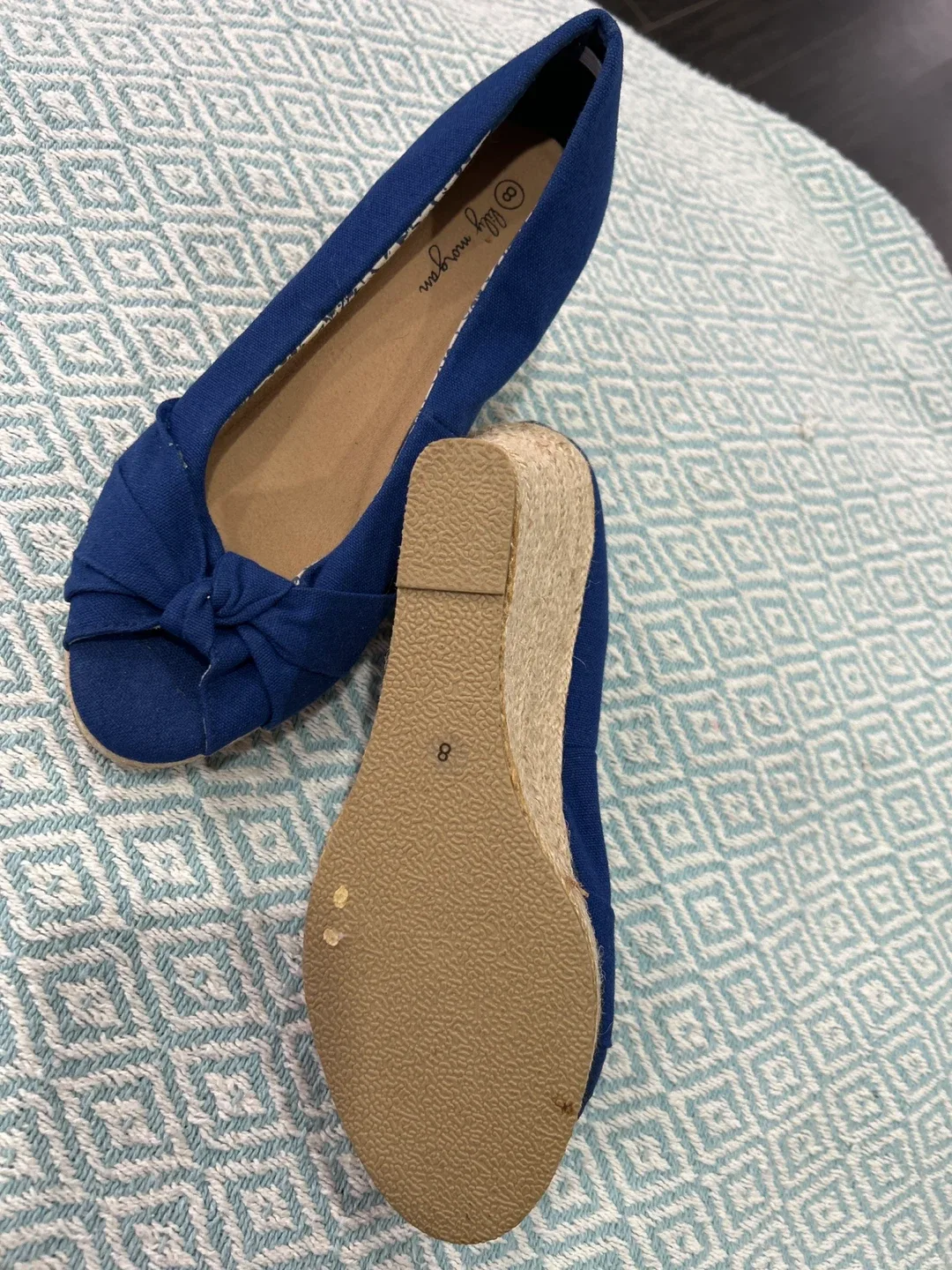 Lilly Morgan Blue Wedge Shoes - Size 8 image indicator(3)