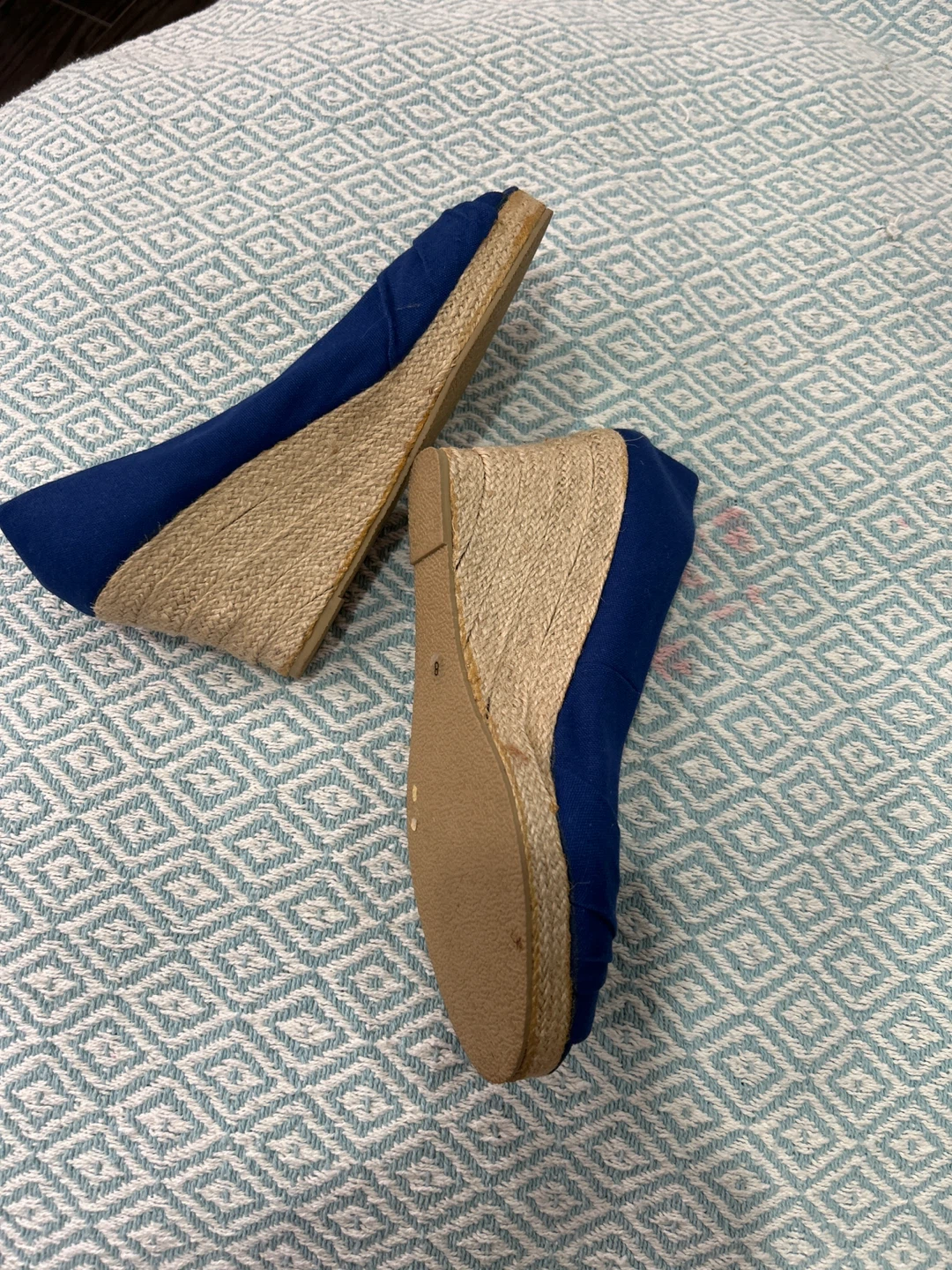 Lilly Morgan Blue Wedge Shoes - Size 8 - photo 4