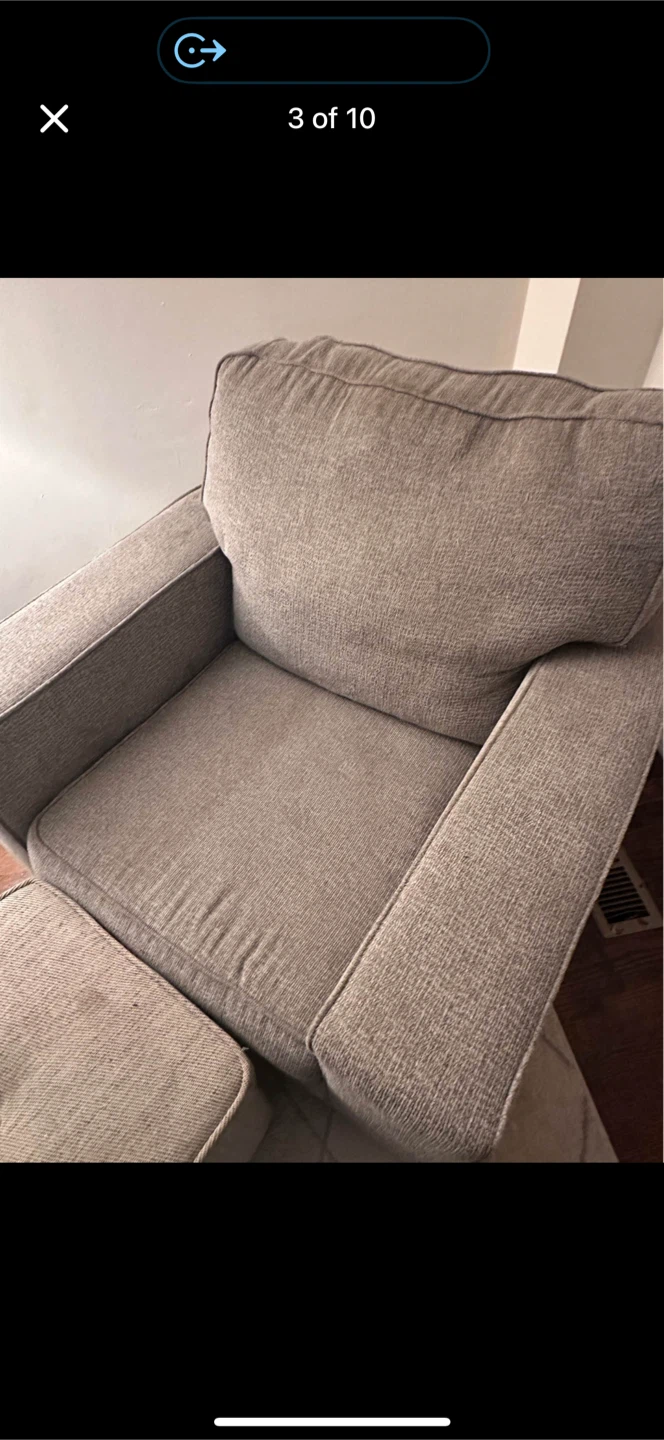 Sectional couch with chair and ottomans - photo 5