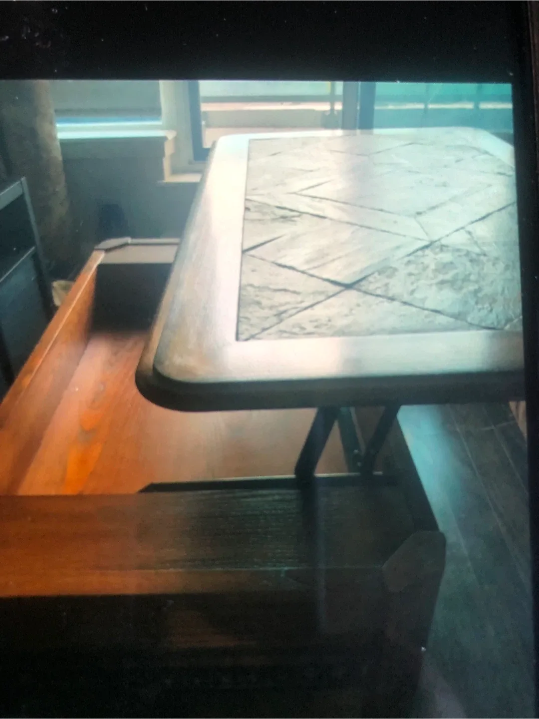 Wood Table with Slate Tile Inlay image indicator(2)