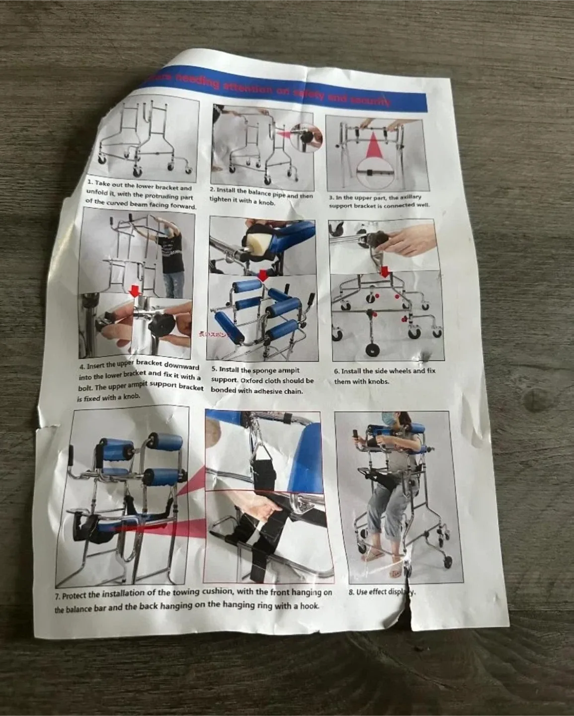 NEW Walking Frame with 8 Wheels and Seat image indicator(5)