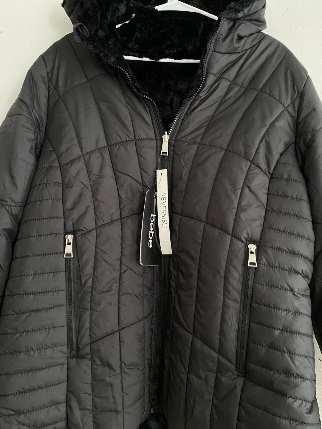 bebe Reversible Black Puffer Jacket image indicator(3)