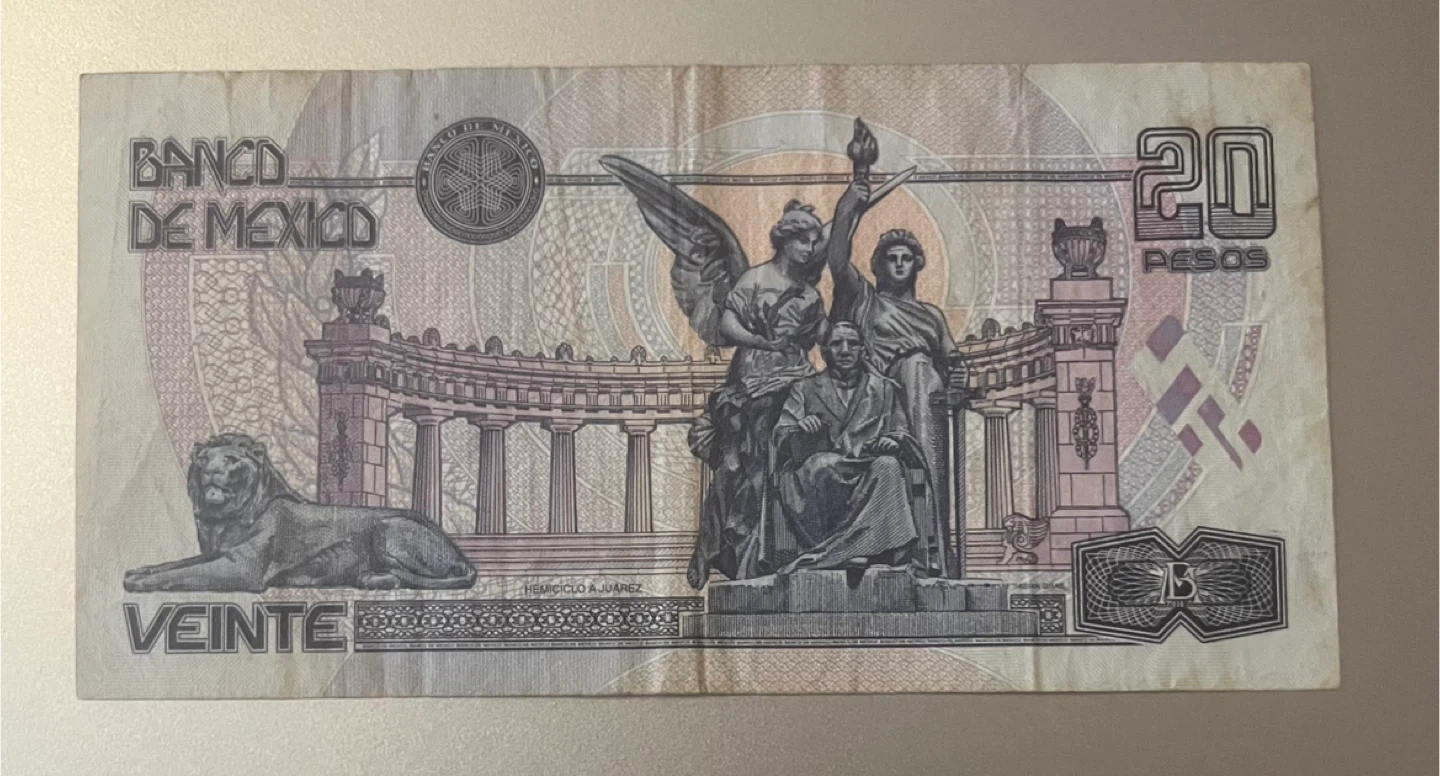 Vintage Banco de Mexico 20 Nuevos Pesos