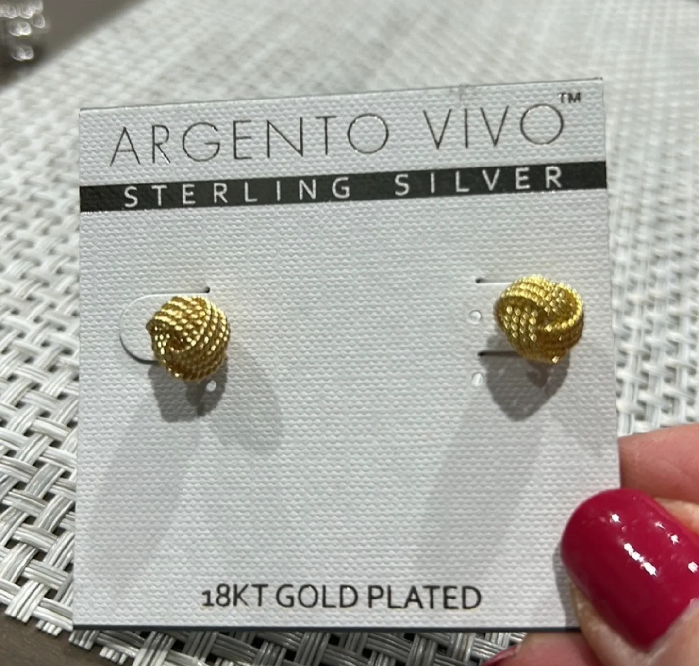 Argento Vivo Gold Plated Sterling Silver Knot Earrings