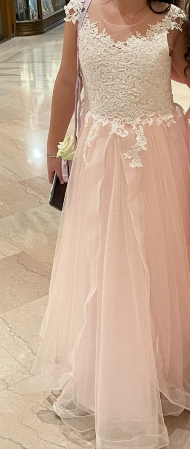 Pink Tulle Dress with Lace Detail - photo 2