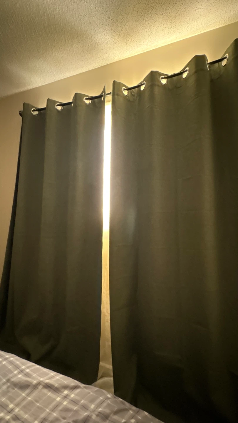 Olive Green Blackout Curtains - photo 3