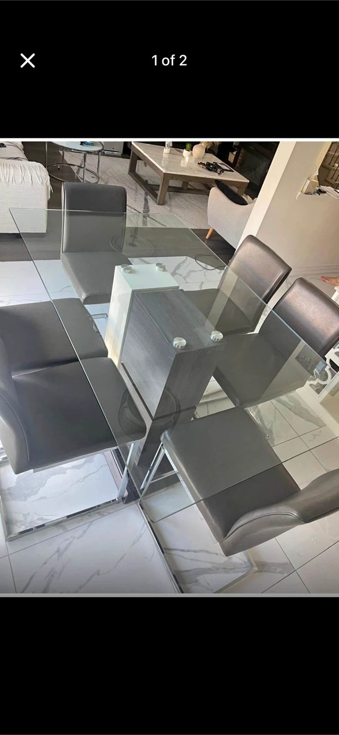 Glass Top Dining Table only