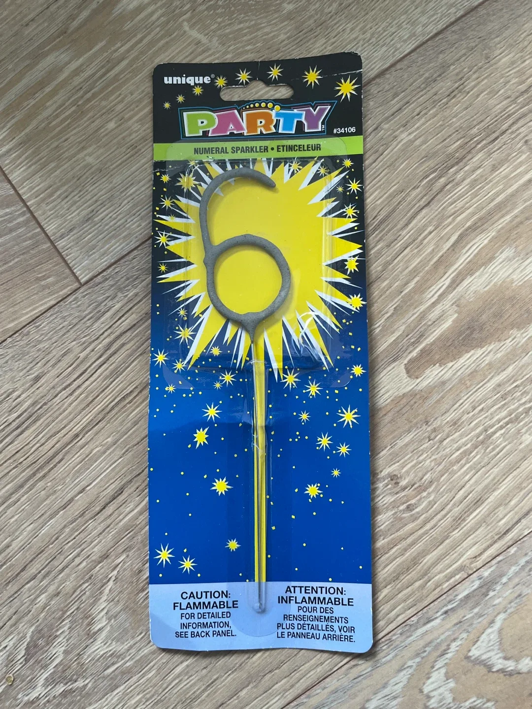 Unique Party Numeral Sparkler - Number 6 thumbnail