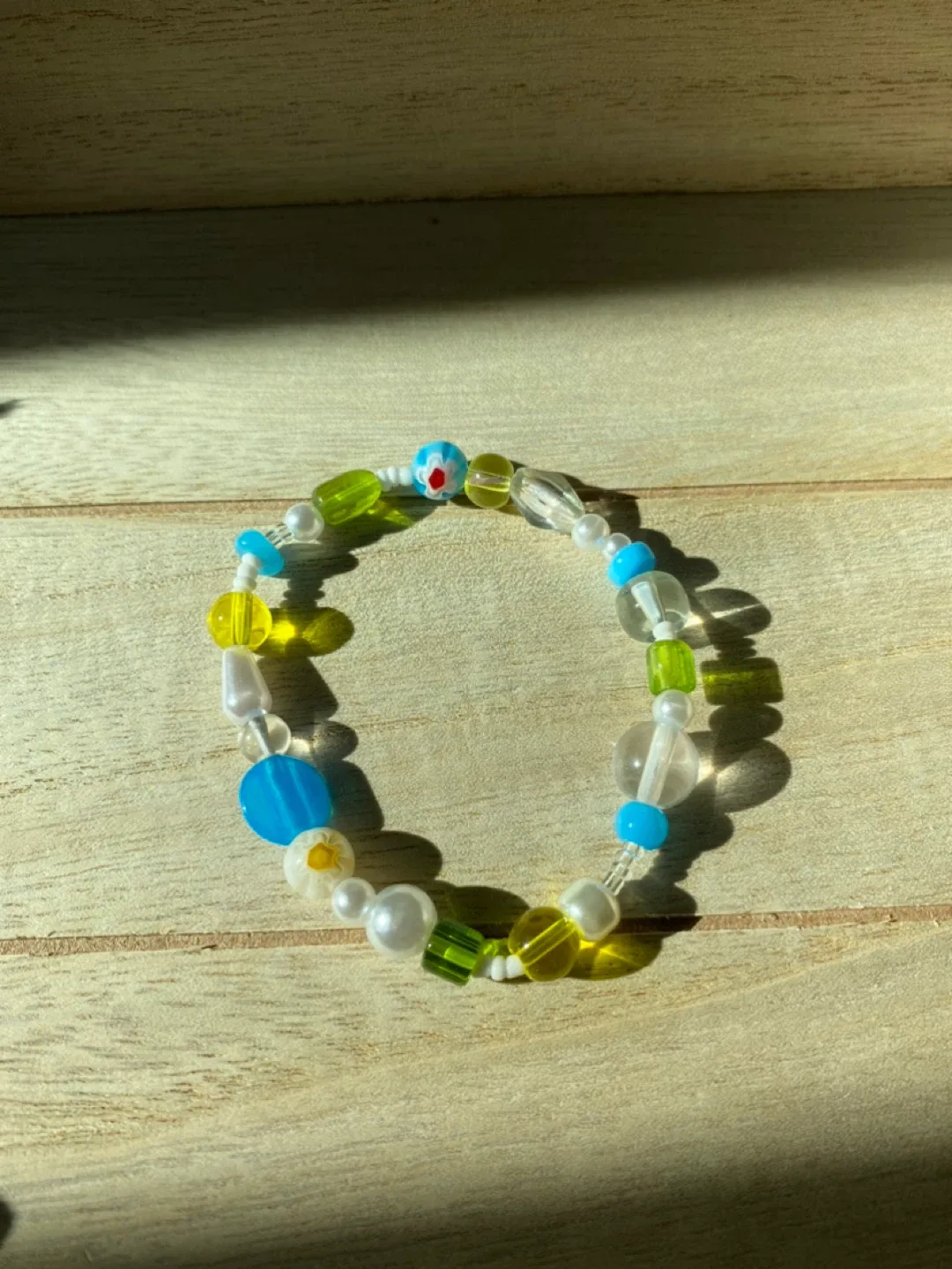 Beaded Bracelet - Blue, Green, Yellow image indicator(3)