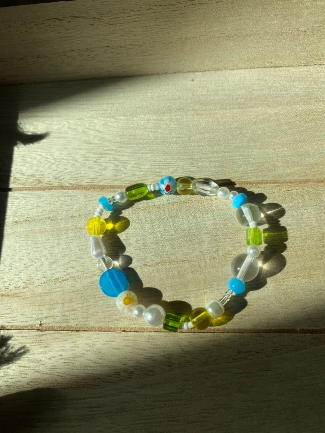Beaded Bracelet - Blue, Green, Yellow - photo 2