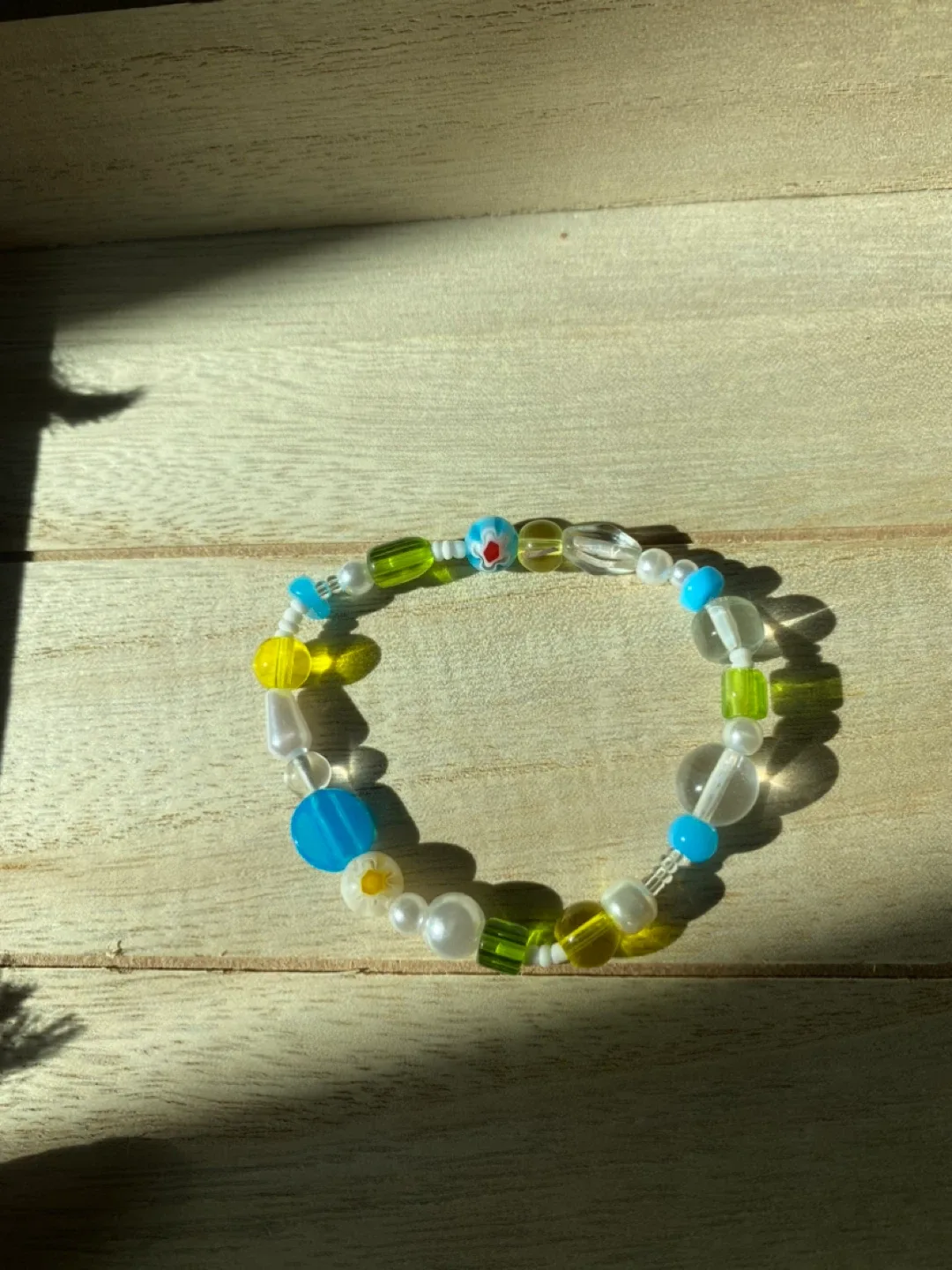 Beaded Bracelet - Blue, Green, Yellow image indicator(2)