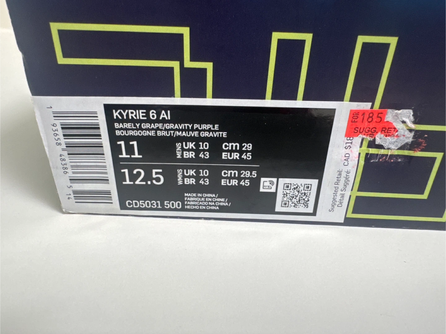 Nike Kyrie 6 AI Barely Grape US 11 - photo 4