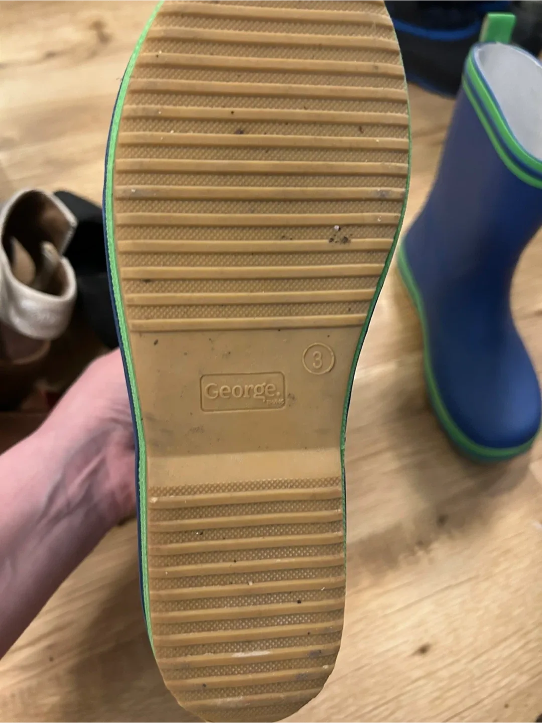 George Kids Blue & Green Rain Boots - Size 3 image indicator(2)