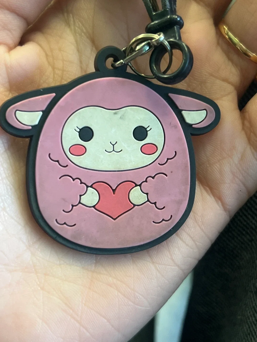 Cute Pink Sheep Keychain 🥕 thumbnail