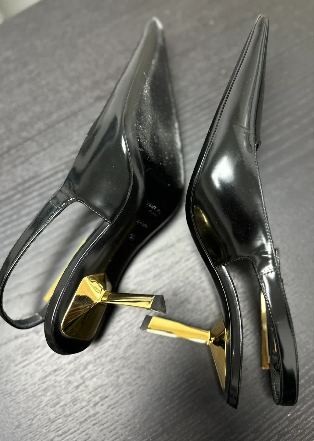 Saint Laurent Black Slingback Heels - Size 36 image indicator(3)
