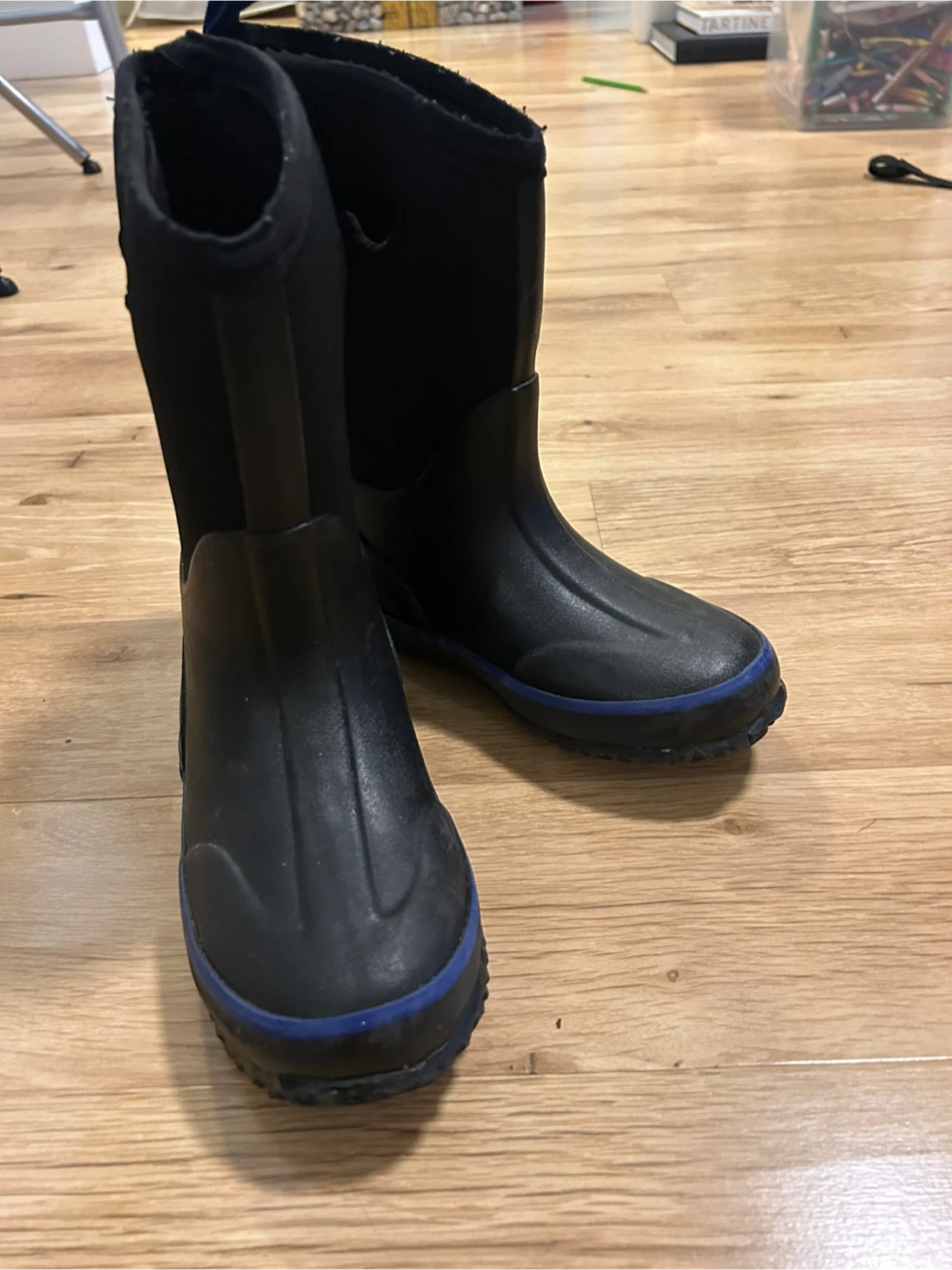 Cougar Storm Kids Black Rubber Boots - Size 1