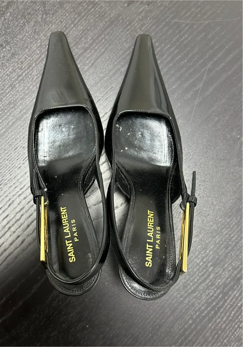 Saint Laurent Black Slingback Heels - Size 36 image indicator(5)