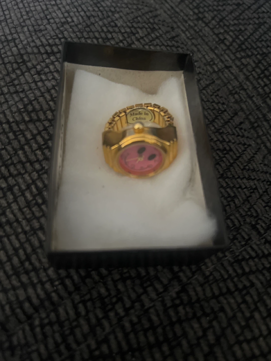 Gold Tone Smiley Face Ring - New in Box
