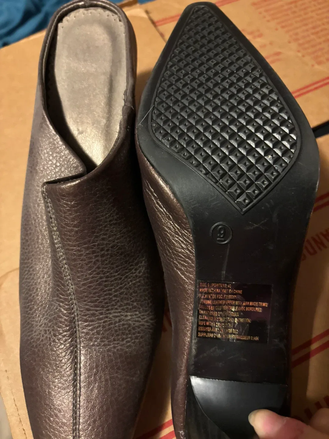 Size 9 Brown Leather Mules image indicator(2)