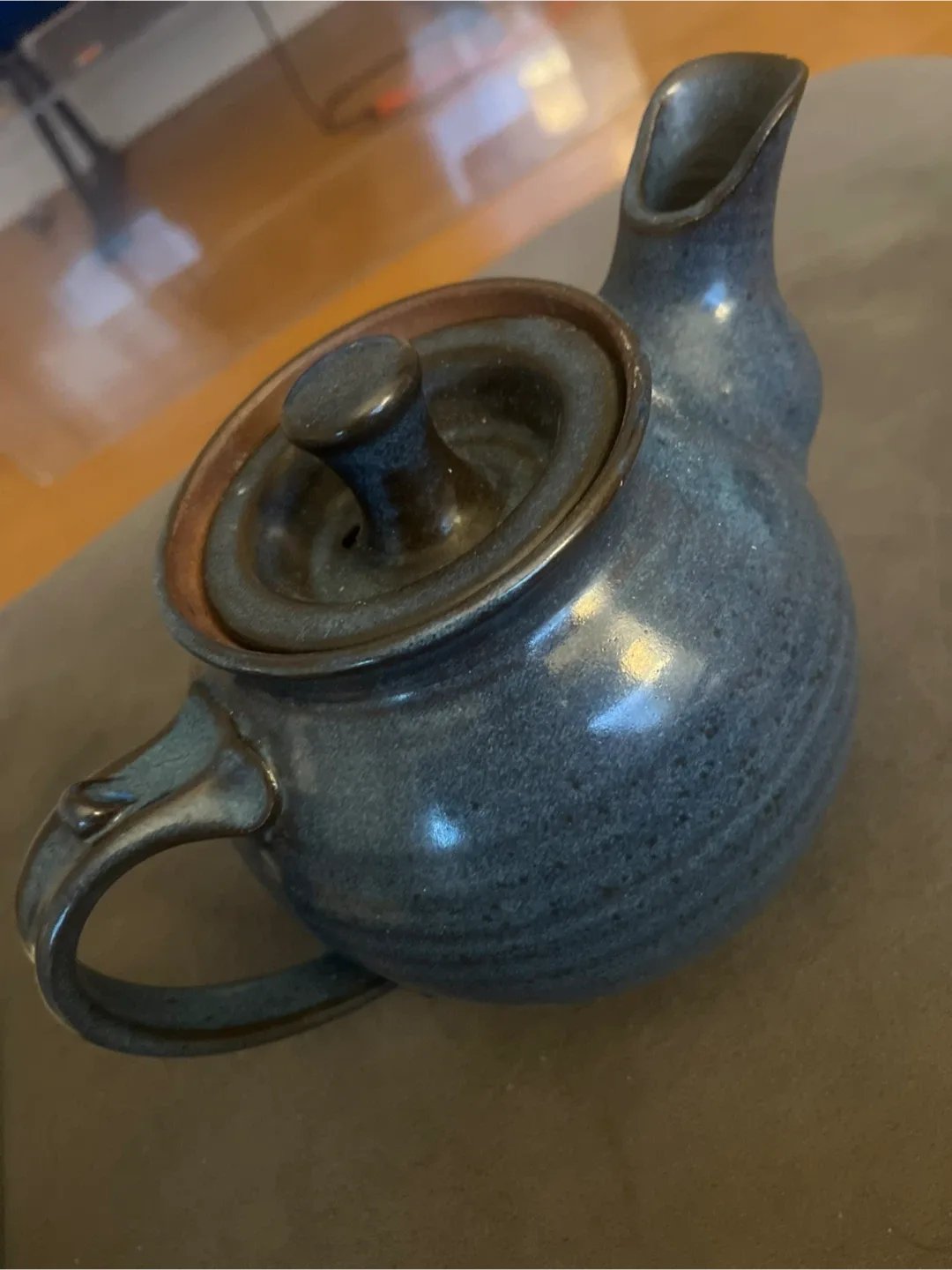 Handmade Ceramic Teapot - Blue/Grey