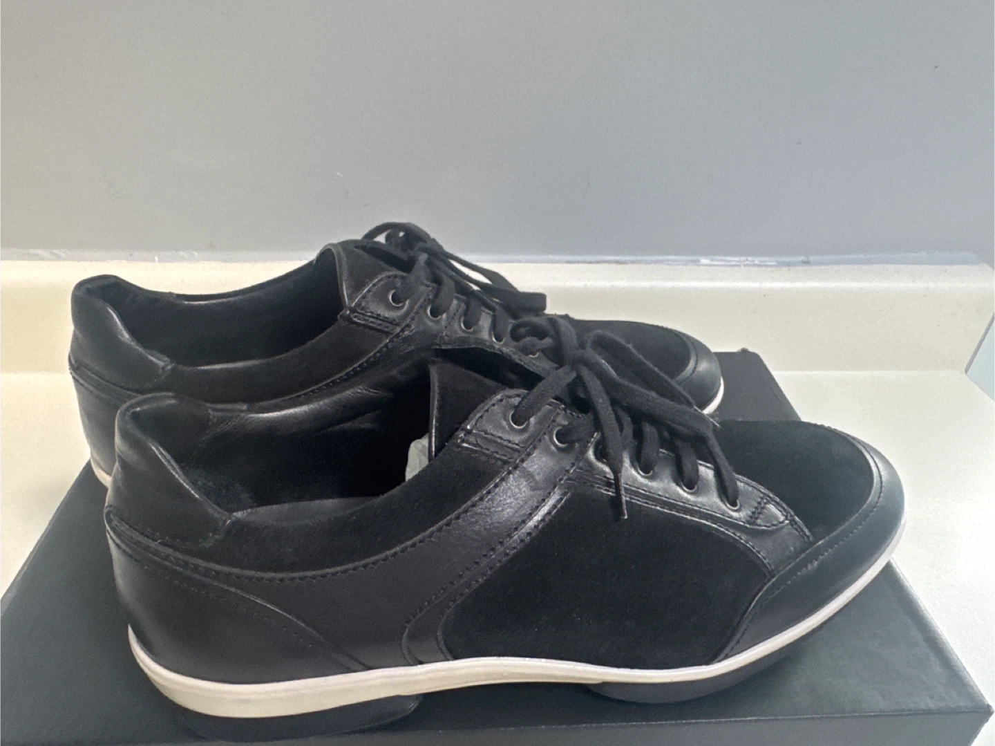 AQUATALIA Black Leather Sneakers