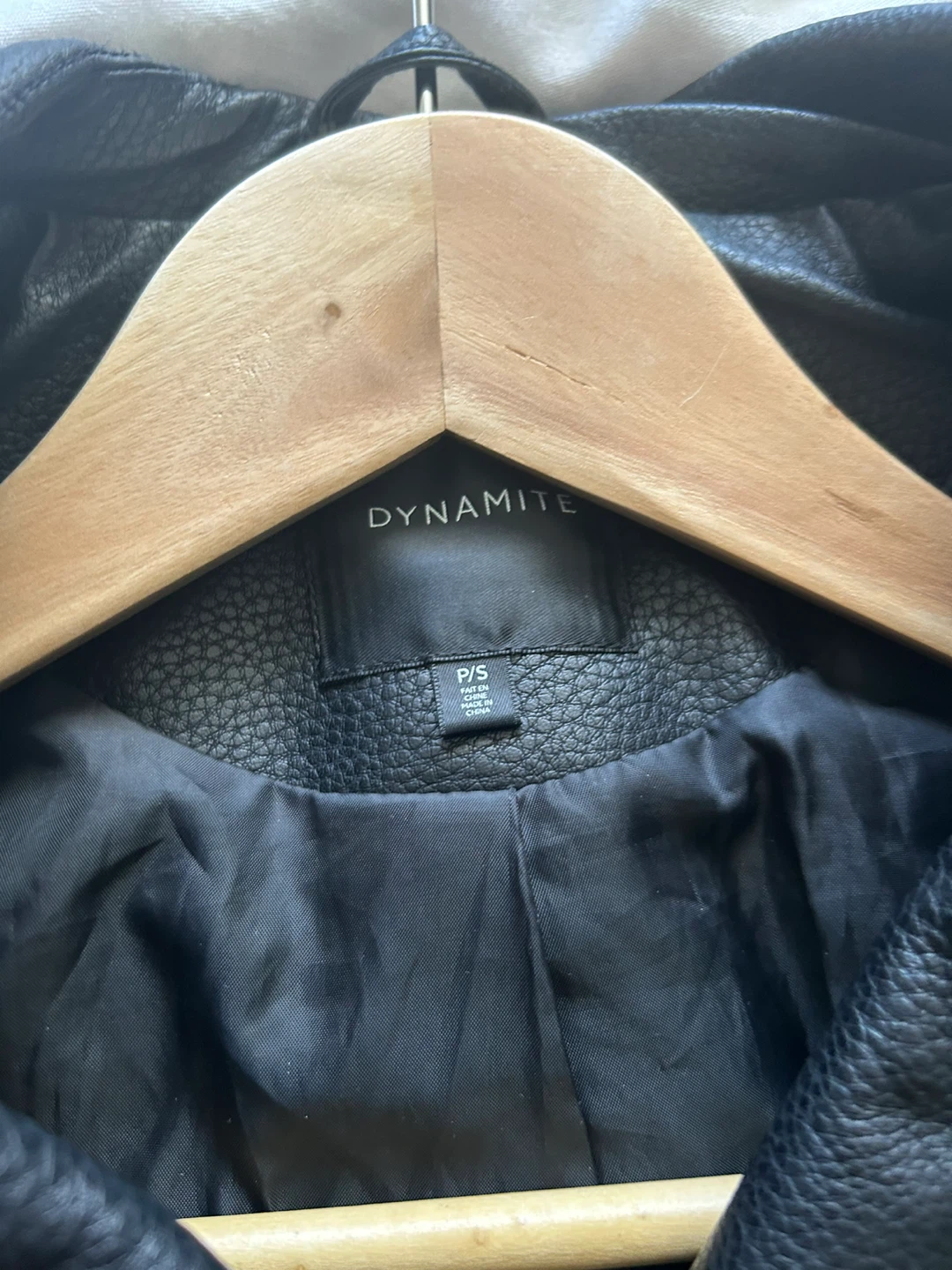 Dynamite Black Faux Leather Jacket - Size Small - photo 3