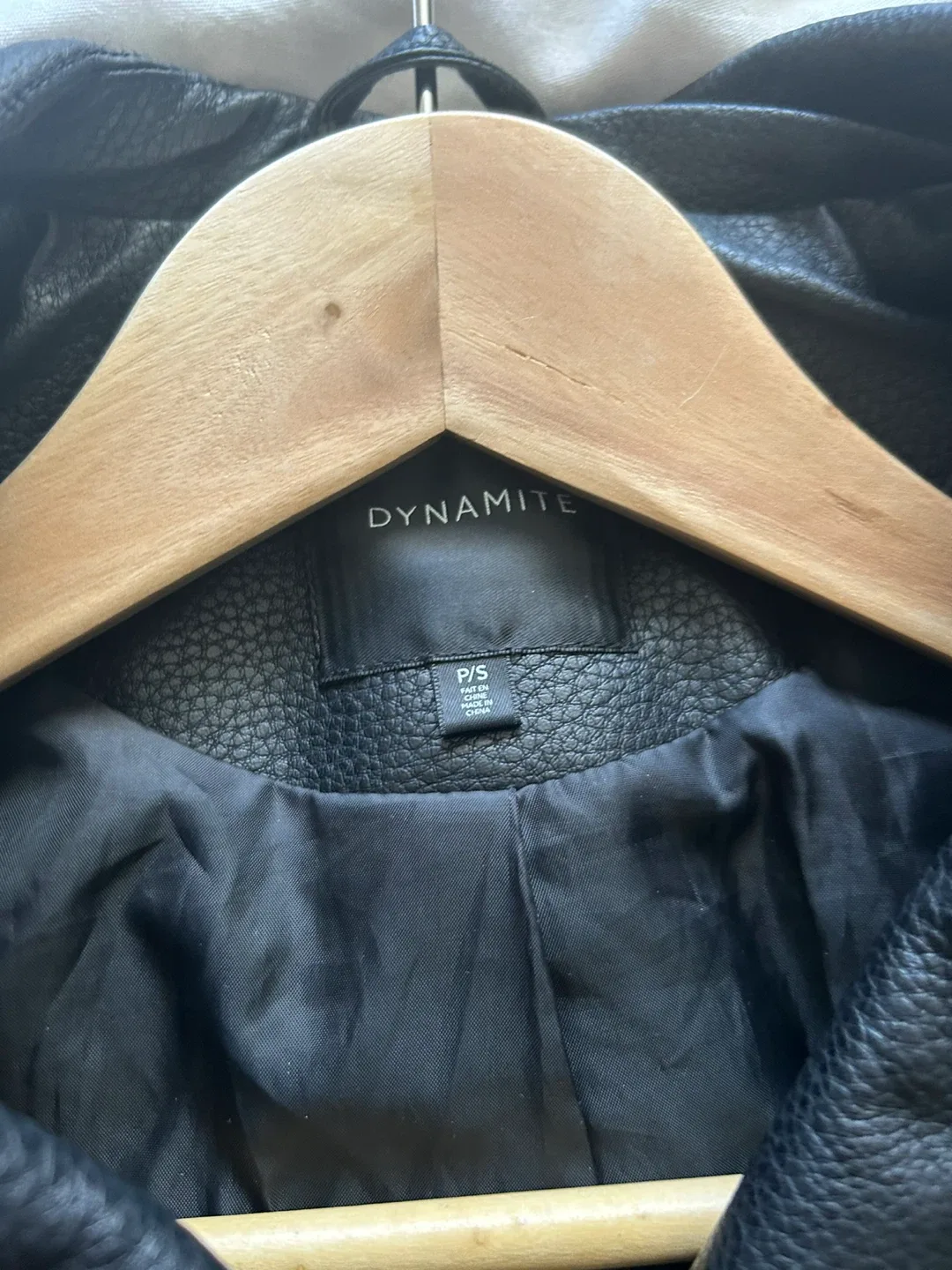 Dynamite Black Faux Leather Jacket - Size Small image indicator(3)