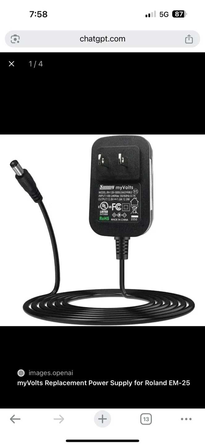 myVolts Replacement Power Supply for Roland EM-25