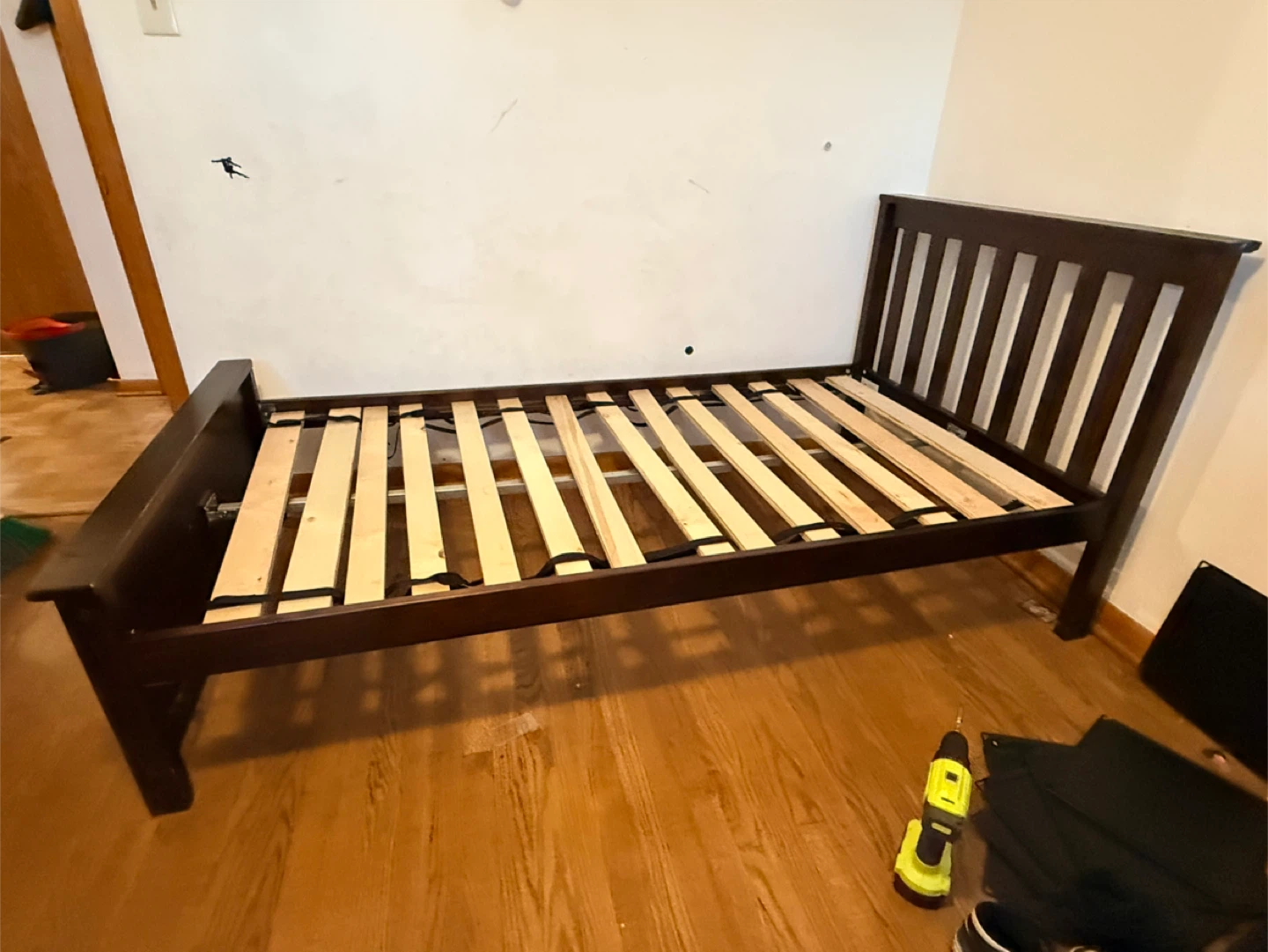Dark Wood Bed Frame - twin