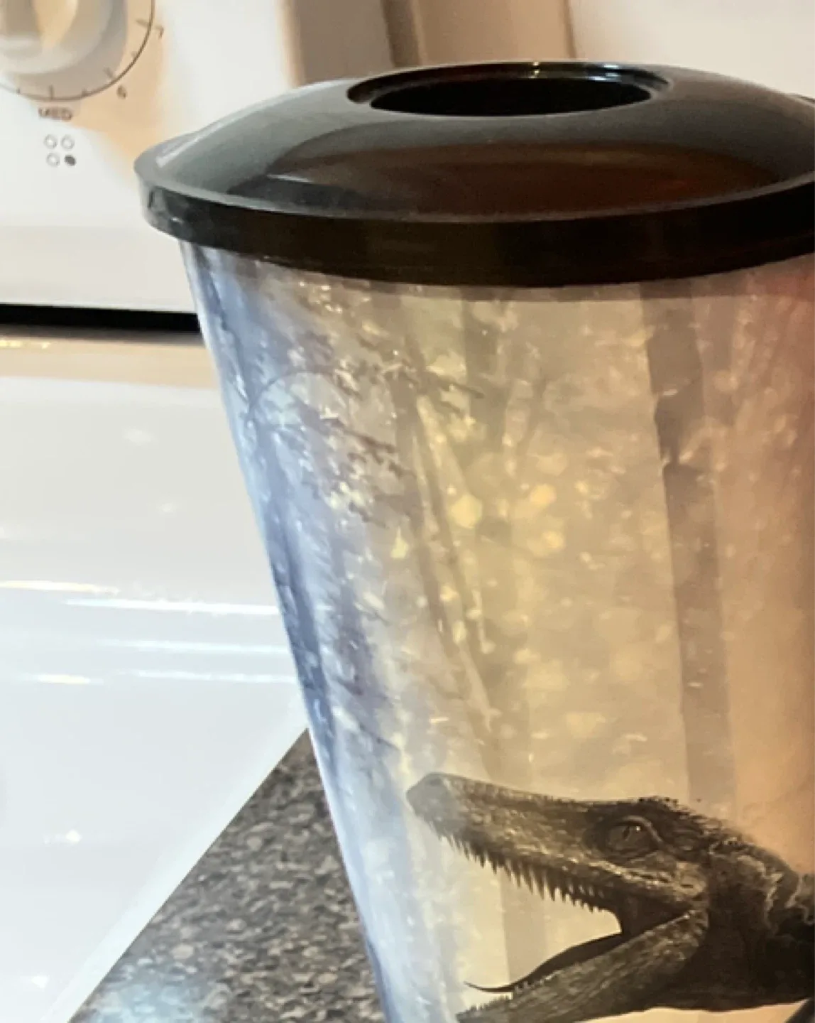 Dinosaur Themed Plastic Cup with Lid thumbnail