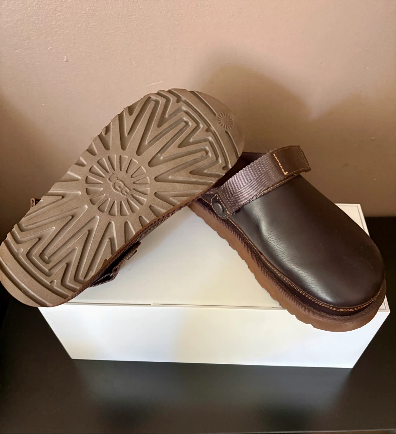 UGG Goldenstar Leather Clogs - Brown, Size 9.5 - photo 2