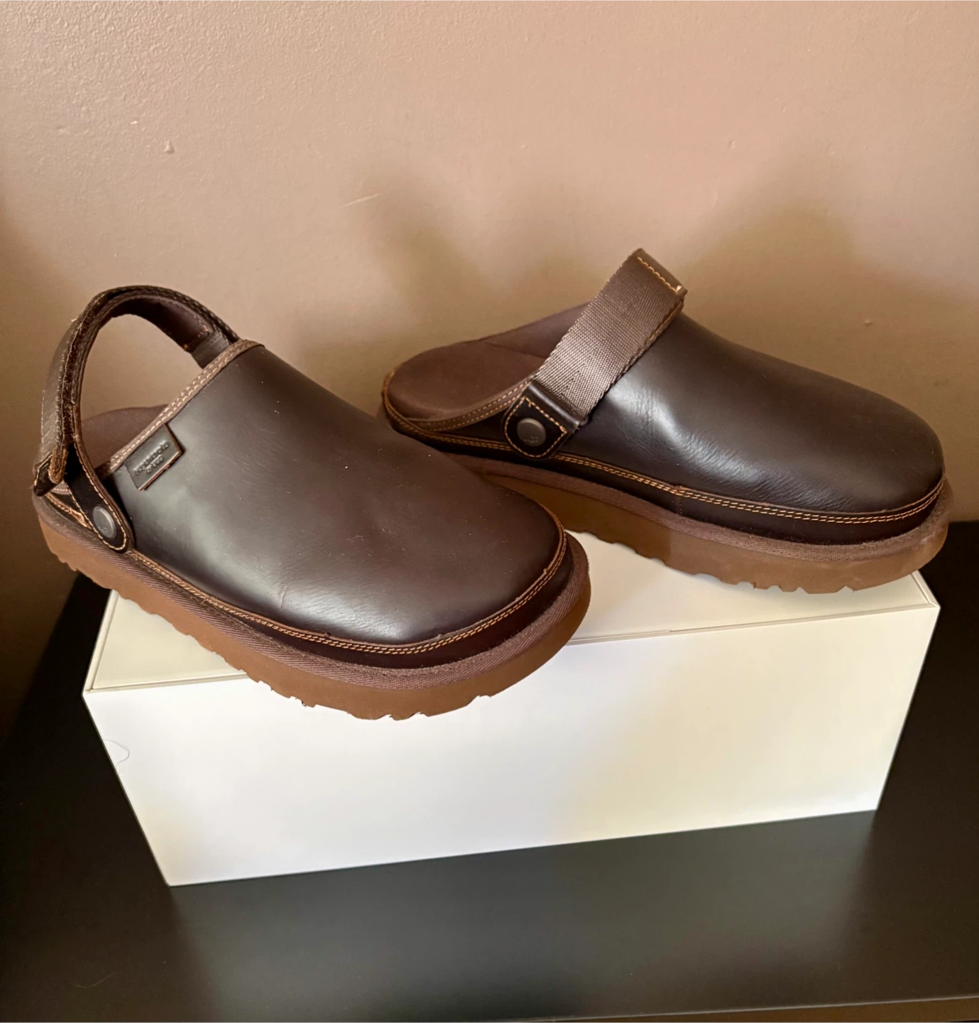 UGG Goldenstar Leather Clogs - Brown, Size 9.5 - photo 3