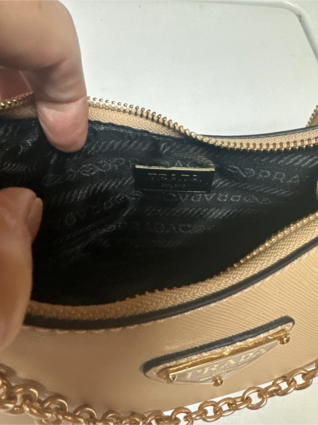 Prada-edition beige Mini Shoulder Bag with Chain - photo 2