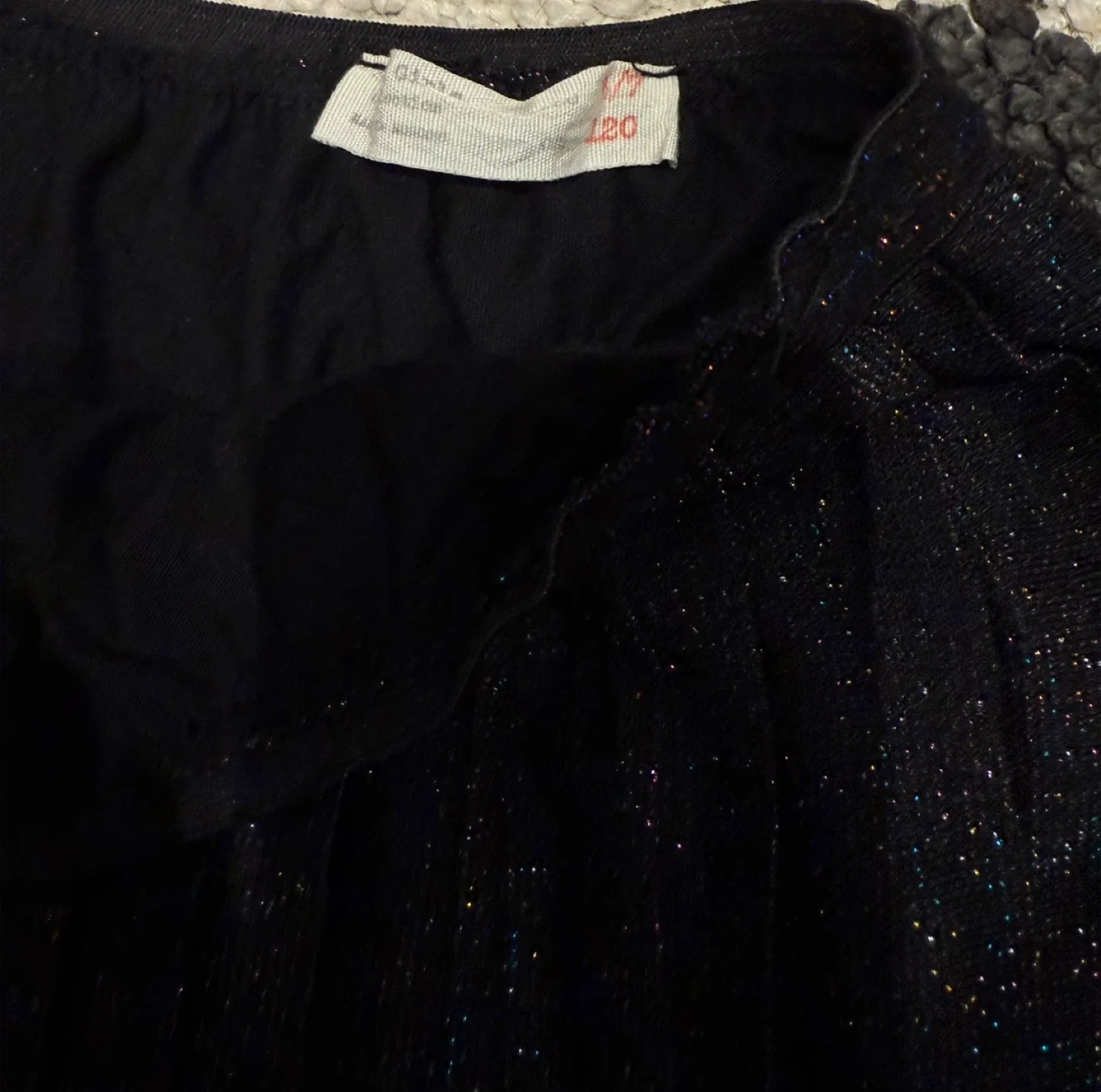 Zara Black Sparkly Pleated Skirt - Size 6-7 120cm image indicator(3)