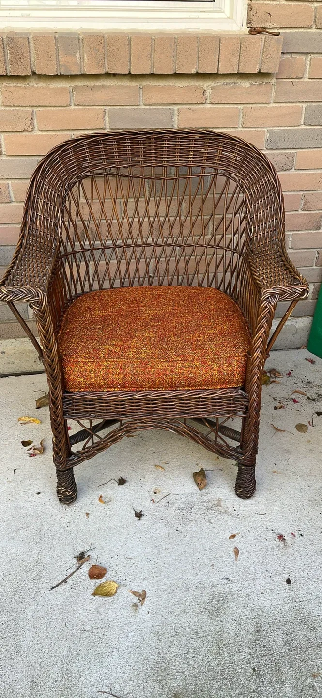 Wicker Armchair with Cushion thumbnail