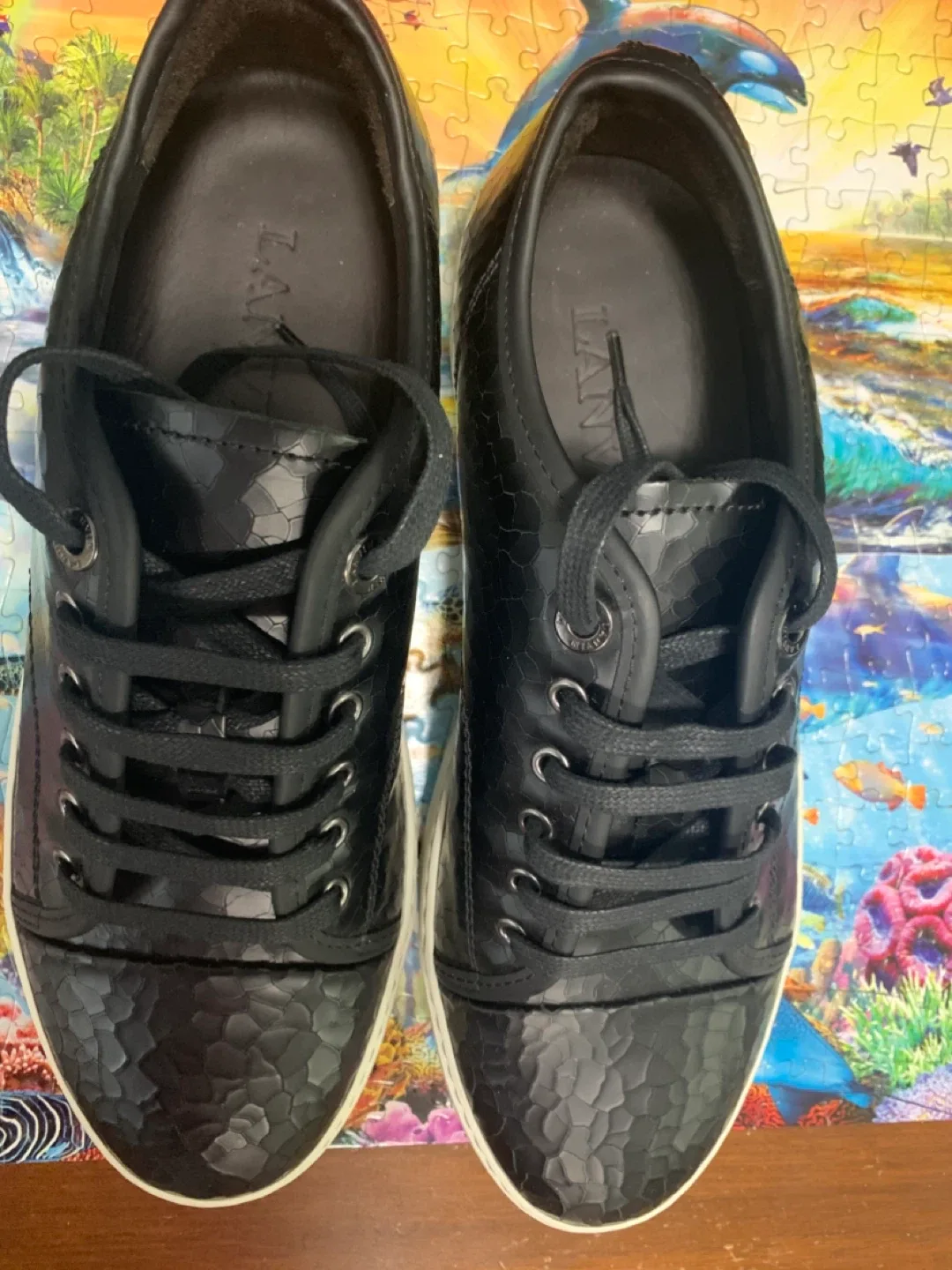 Lanvin Black Leather Sneakers image indicator(7)
