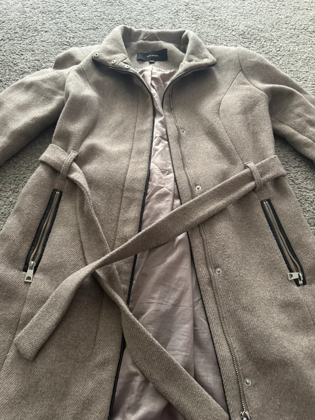 VERO MODA Wool Blend Belted Trench Coat - Size S image indicator(6)
