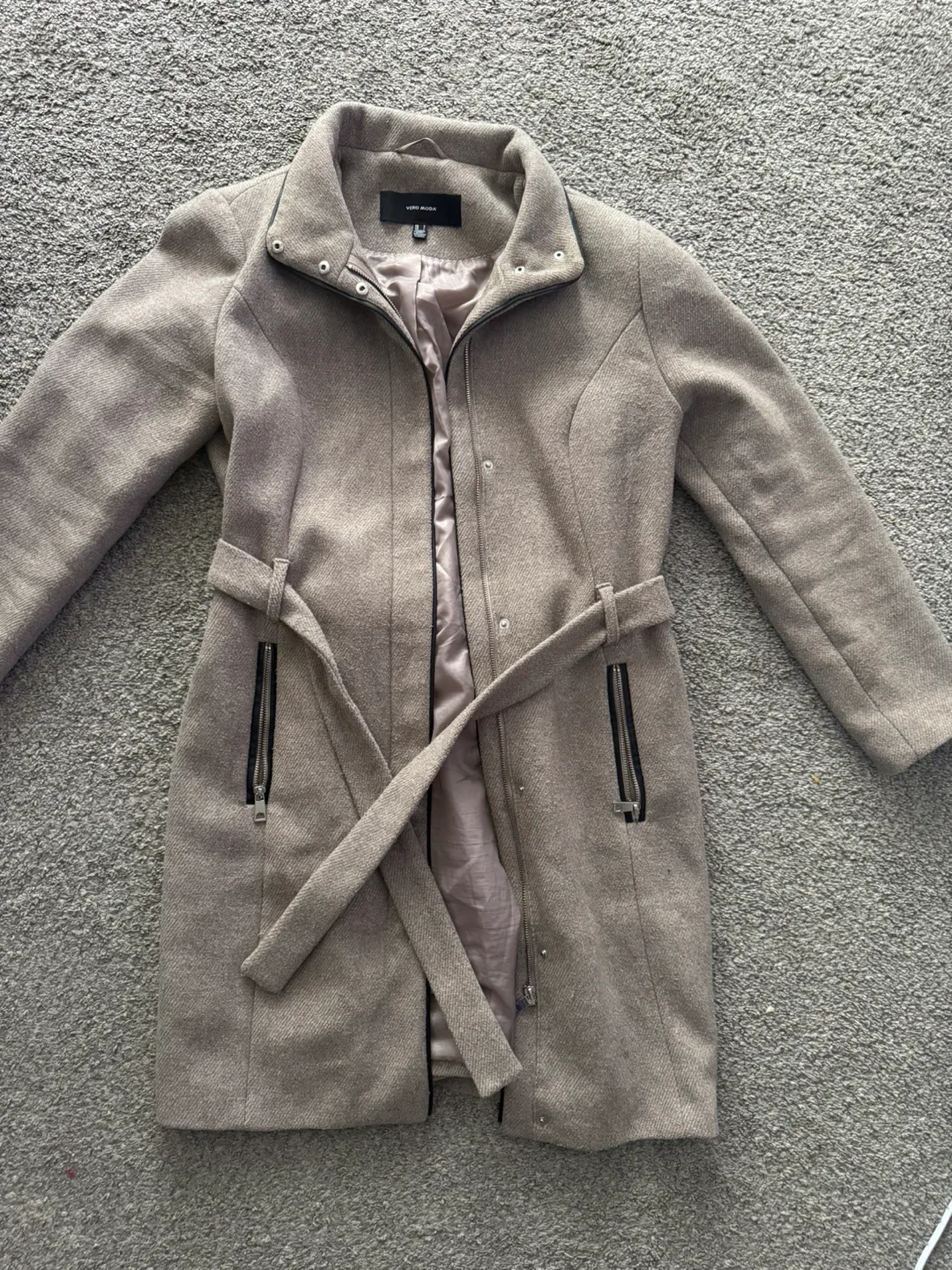 VERO MODA Wool Blend Belted Trench Coat - Size S thumbnail