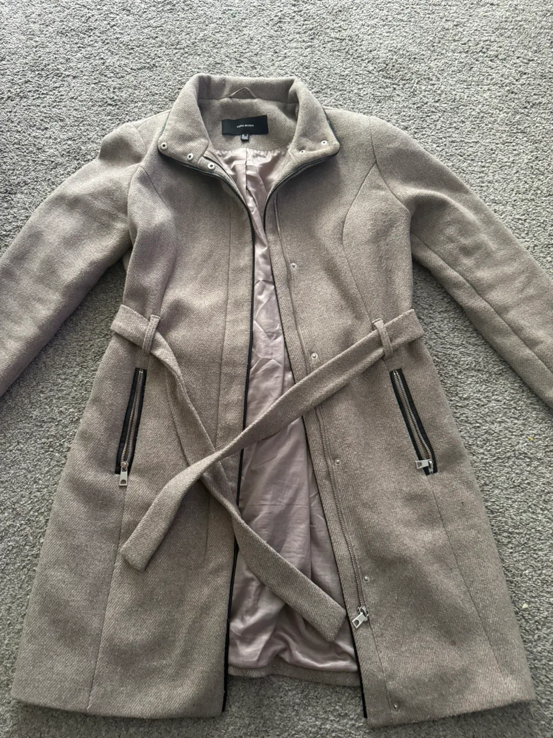 VERO MODA Wool Blend Belted Trench Coat - Size S image indicator(5)