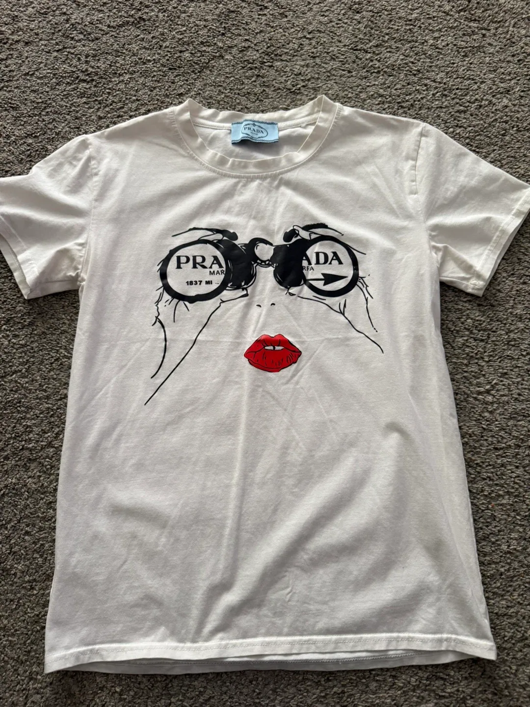 Prada White Graphic Print T-Shirt thumbnail