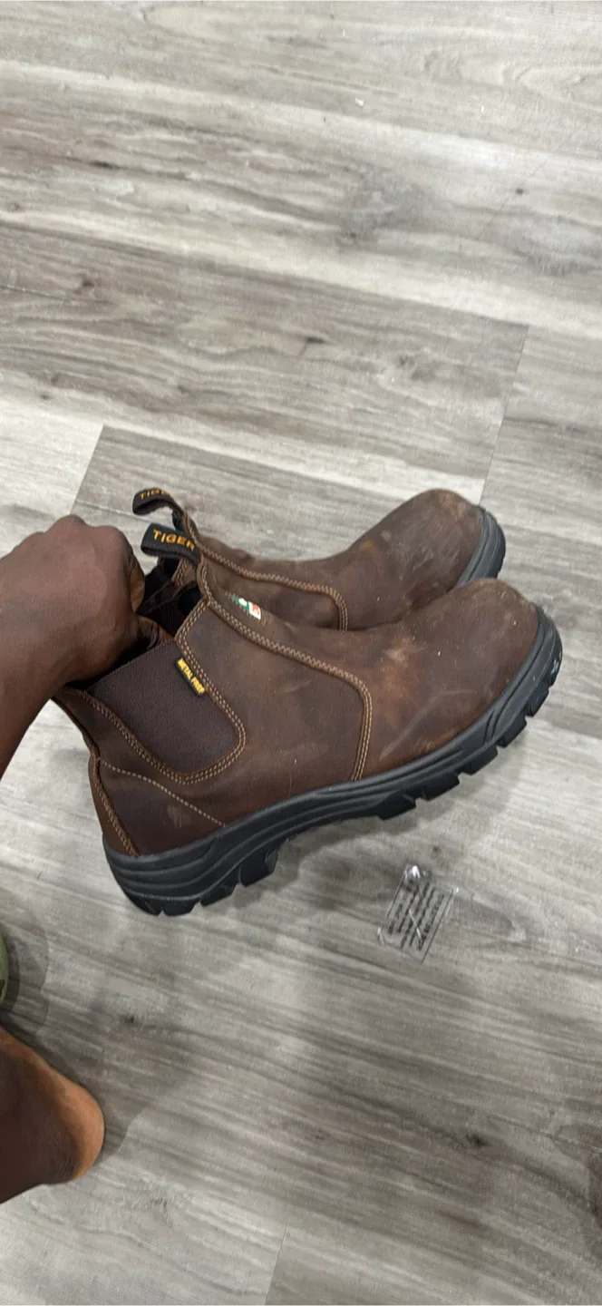 Tiger Safety Brown Leather Boots, Size 10 image indicator(6)