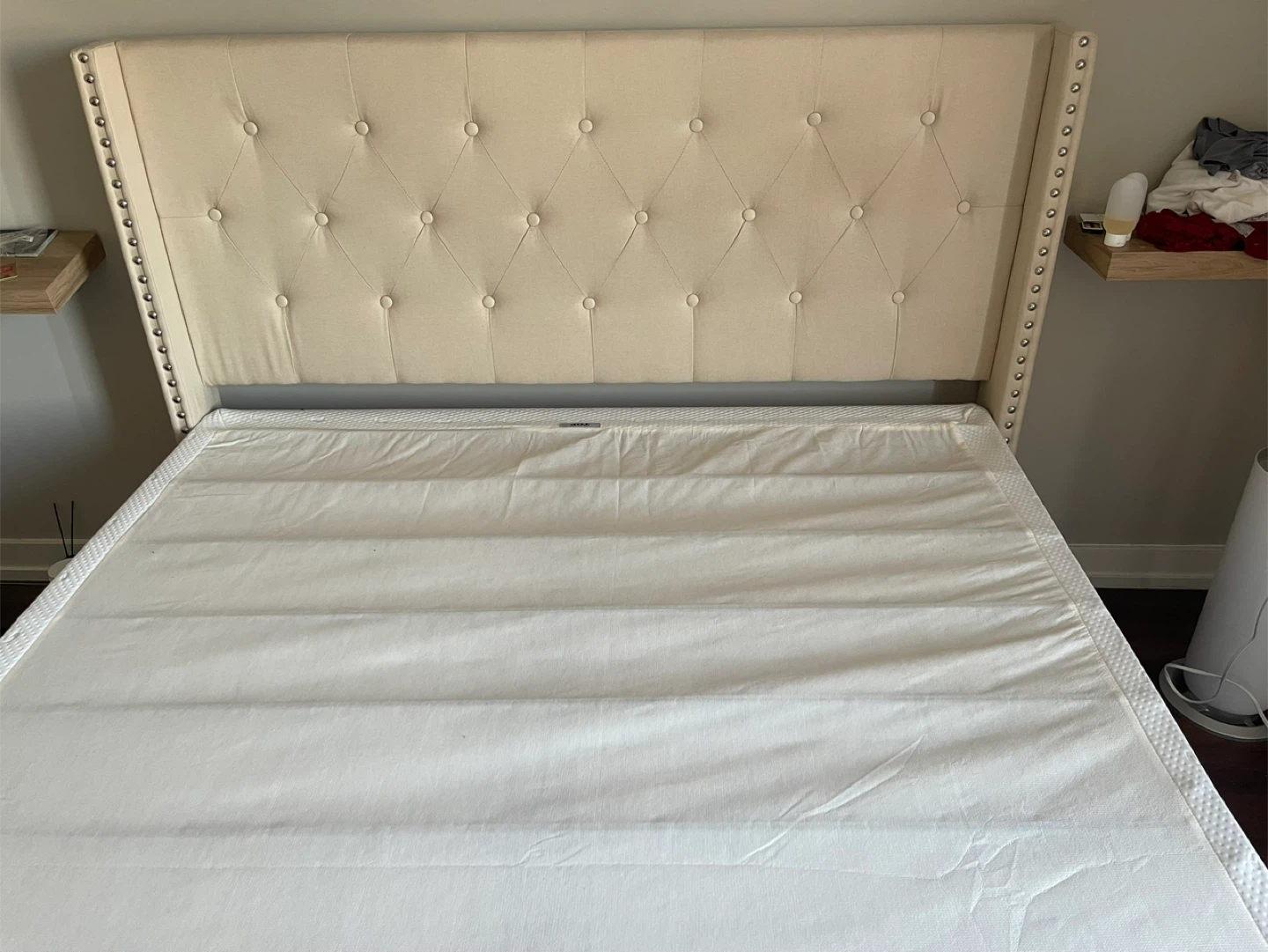 Beige Bed Frame - QUEEN SIZE