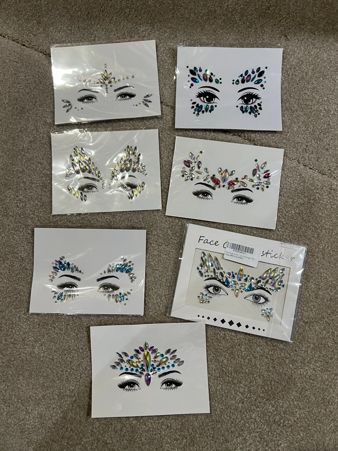 $5 Each Face Gems Rhinestone Stickers