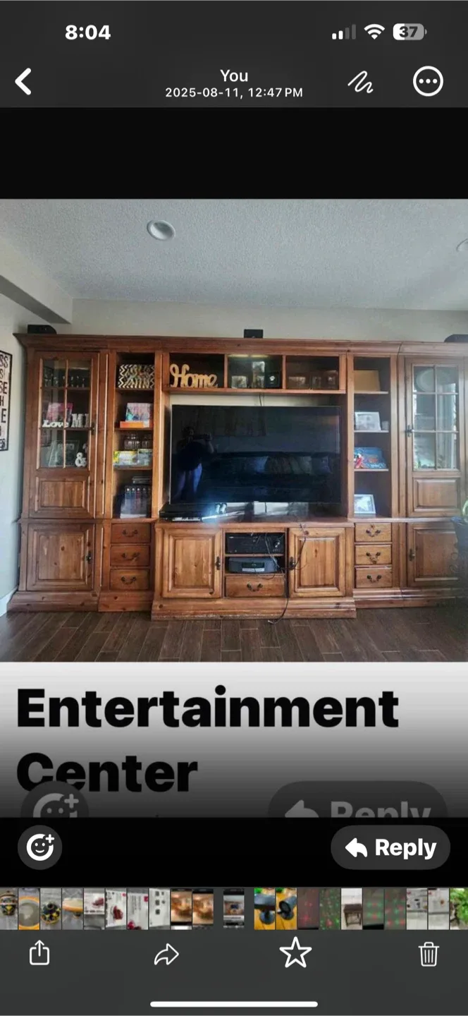 Large Wooden Entertainment Center