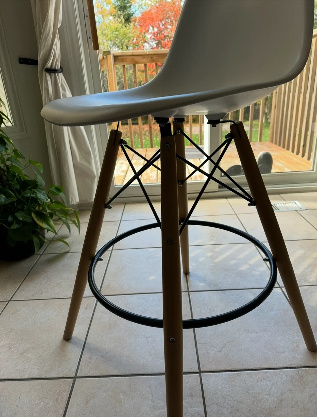 Modern White Bar Stools - Set of 2 image indicator(4)